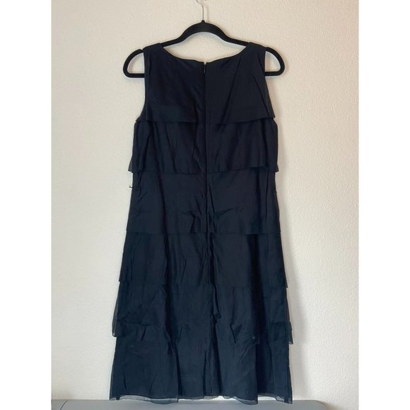 Talbots women's 10 black tiered sleeveless shift knee length cotton dress NWT - Picture 4 of 7
